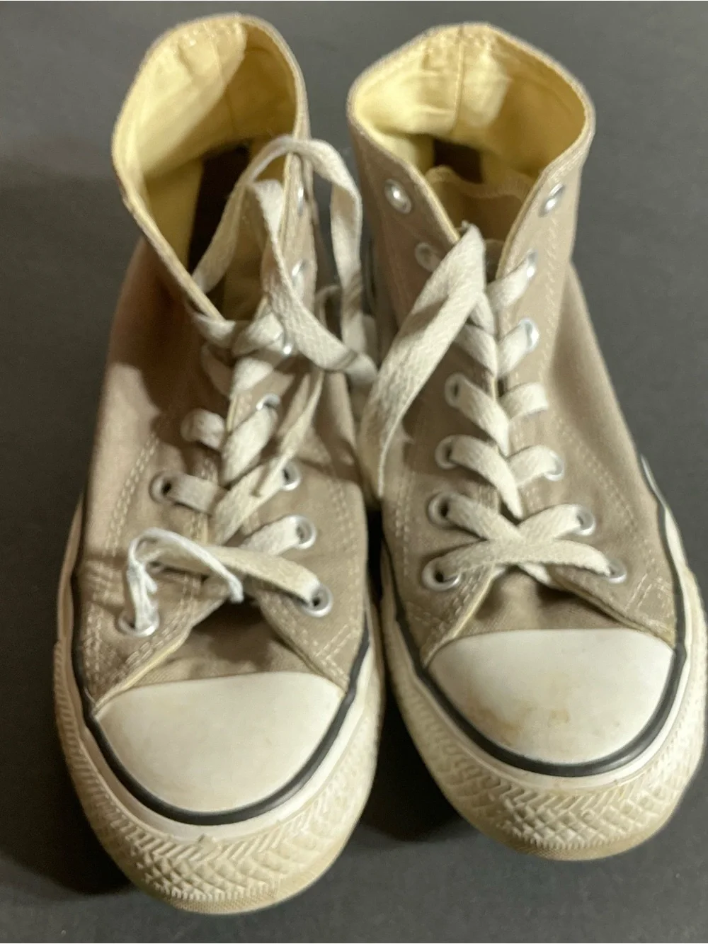 Converse Kids' High-Top Sneakers in Taupe Canvas